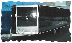 Trailer after fiberglass repair, painted, buffed